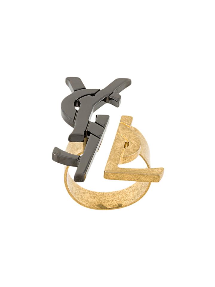 Saint Laurent Logo Ring - Metallic