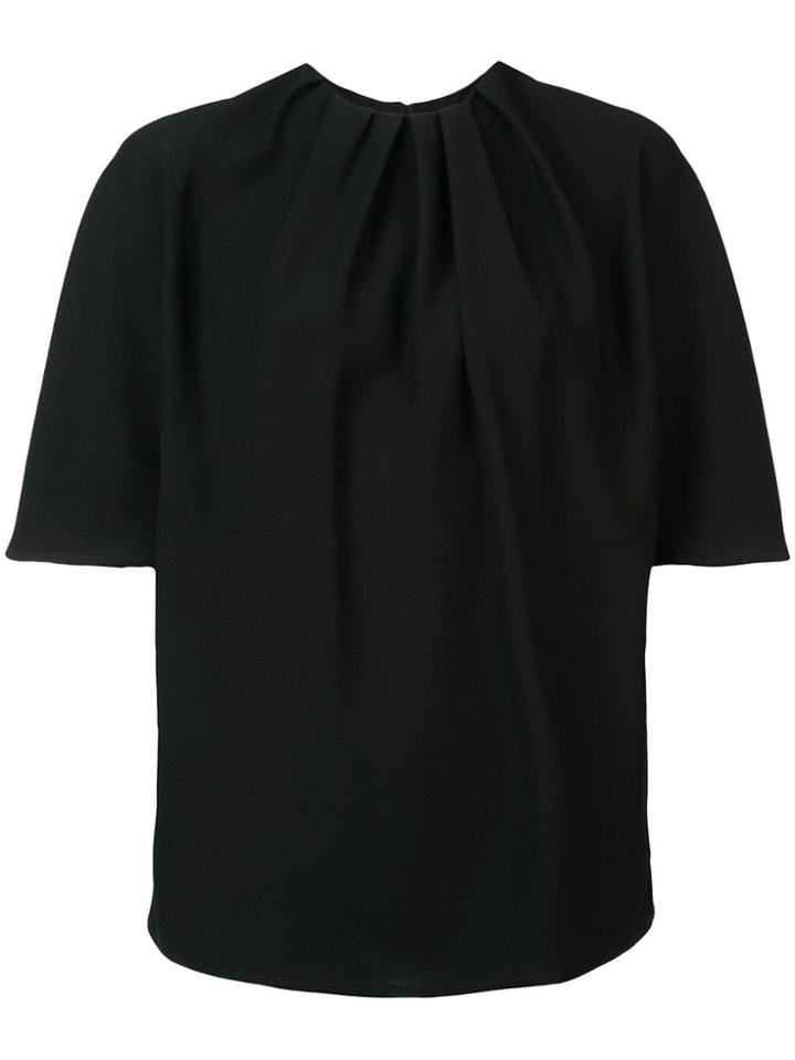 Carolina Herrera Ruched Neckline Blouse - Black