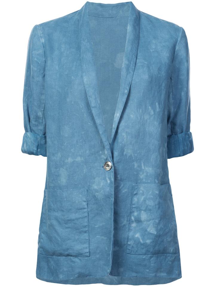 Raquel Allegra 3/4 Sleeve Blazer - Blue