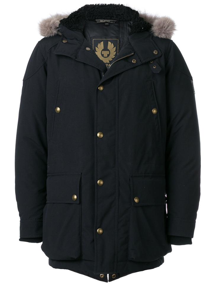 Belstaff Lined Hood Padded Coat - Black