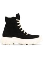 Rick Owens Shearling Sneaker Boots - Black