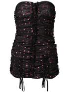 Attico Polka-dot Fitted Dress - Black