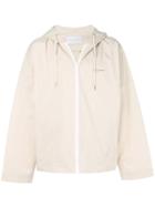 Drôle De Monsieur Slogan Hooded Windbreaker - Nude & Neutrals