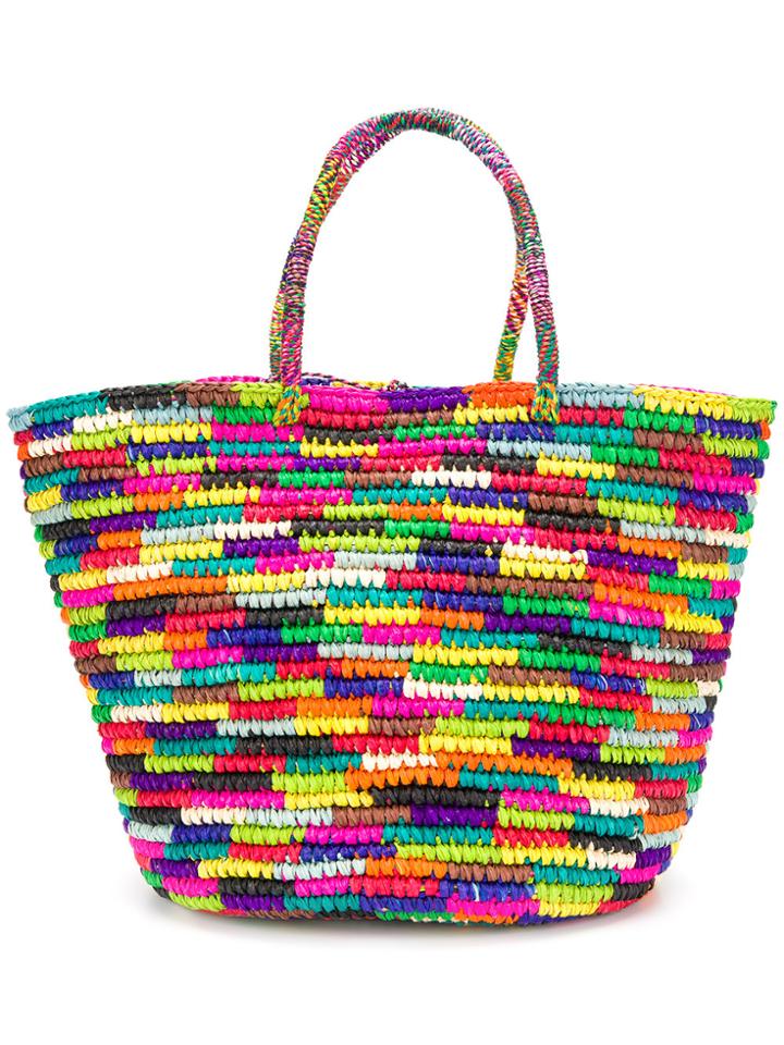 Sensi Studio Technicolour Woven Tote Bag - Multicolour