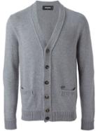 Dsquared2 V-neck Cardigan, Men's, Size: Xl, Grey, Cashmere/wool