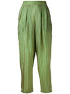 Mes Demoiselles - Noah Striped Trousers - Women - Silk - 38, Green, Silk