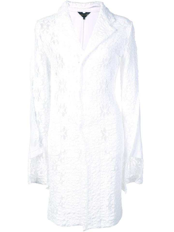 Comme Des Garçons Floral Lace Deconstructed Coat - White