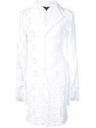Comme Des Garçons Floral Lace Deconstructed Coat - White