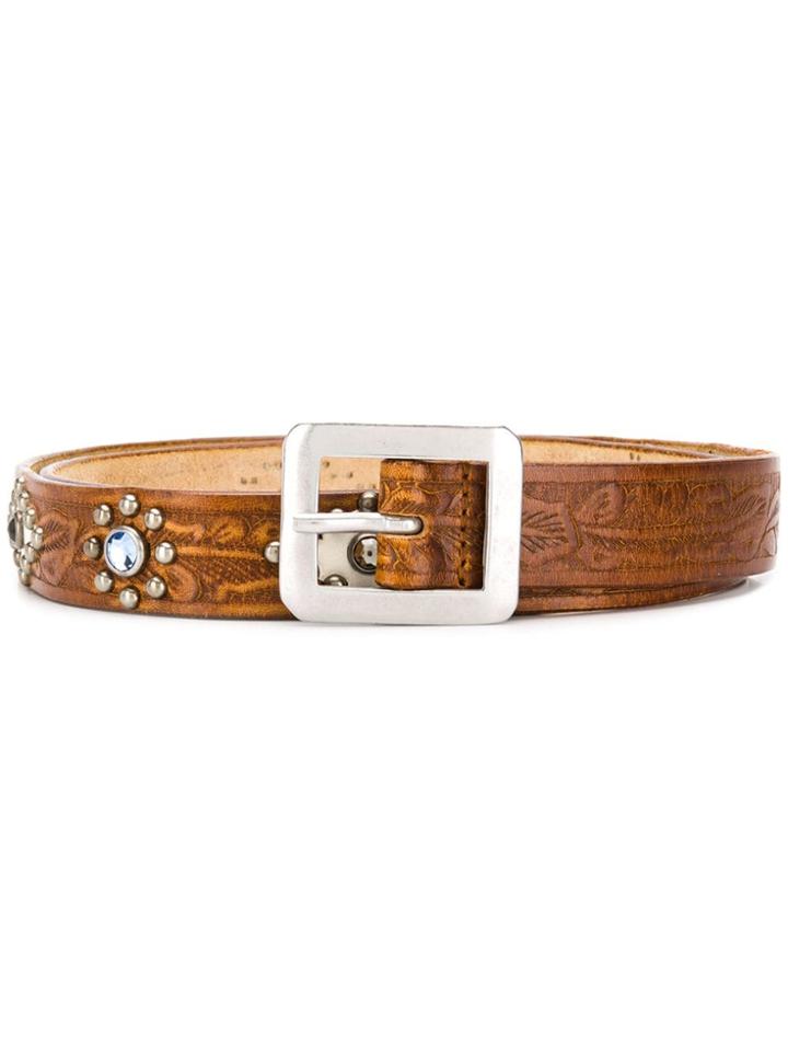 Htc Los Angeles Embellished Belt - Brown