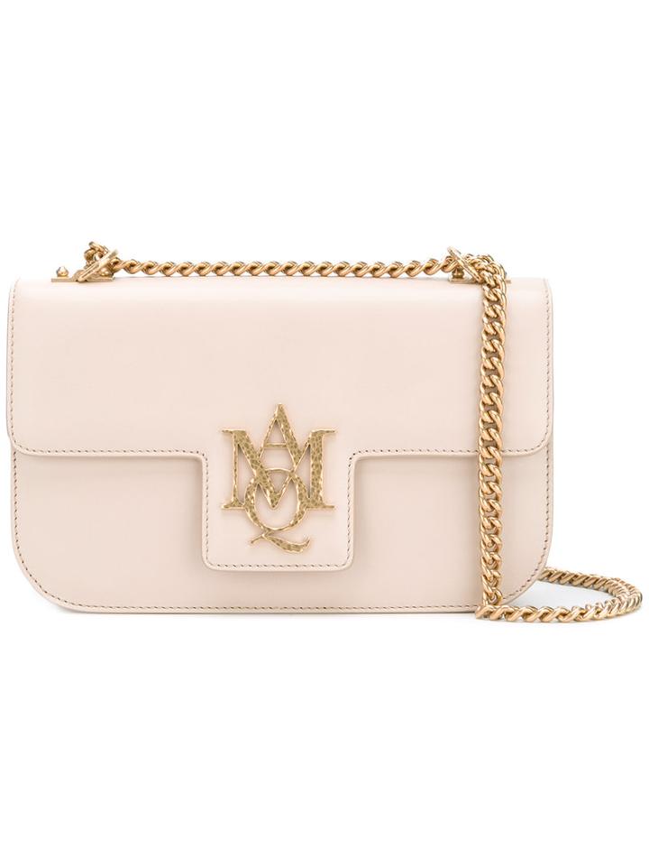 Alexander Mcqueen - Insignia Shoulder Bag - Women - Calf Leather - One Size, Women's, Pink/purple, Calf Leather