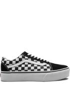 Vans Old Skool Platform Checkerboard Sneakers - Black