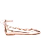 Anna Baiguera Lace-up Ballerina Flats - Pink & Purple