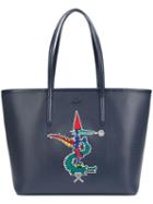 Lacoste Large Alligator Motif Tote, Women's, Blue