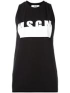 Msgm Logo Print Vest, Women's, Size: Xs, Black, Cotton