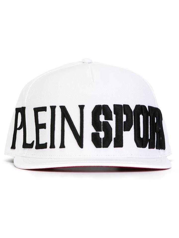Plein Sport Logo Embroidery Cap, Men's, White, Cotton/polyester