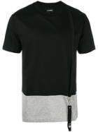 Les Hommes Asymmetric Panel T-shirt - Black