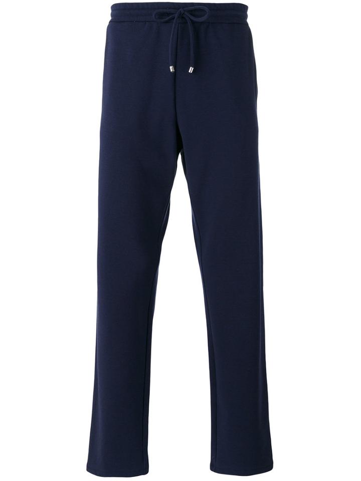 Giorgio Armani - Tie-waist Track Pants - Men - Cotton/spandex/elastane - 52, Blue, Cotton/spandex/elastane