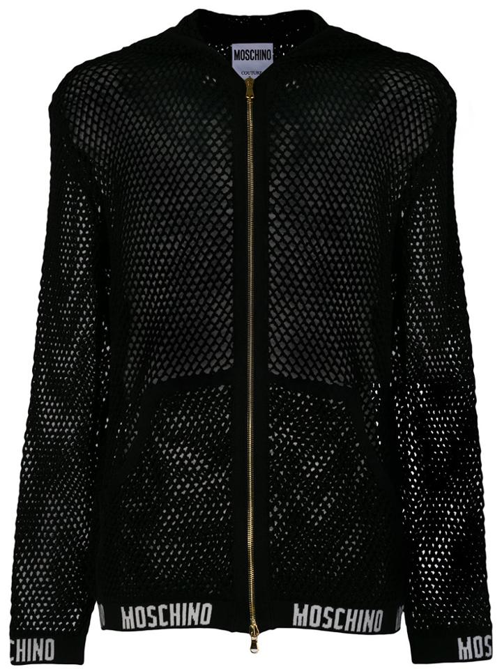 Moschino Mesh Knit Hoodie - Black