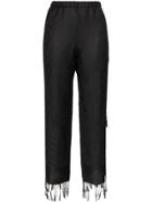 Collina Strada Jacquard Tassel Cropped Trousers - Black
