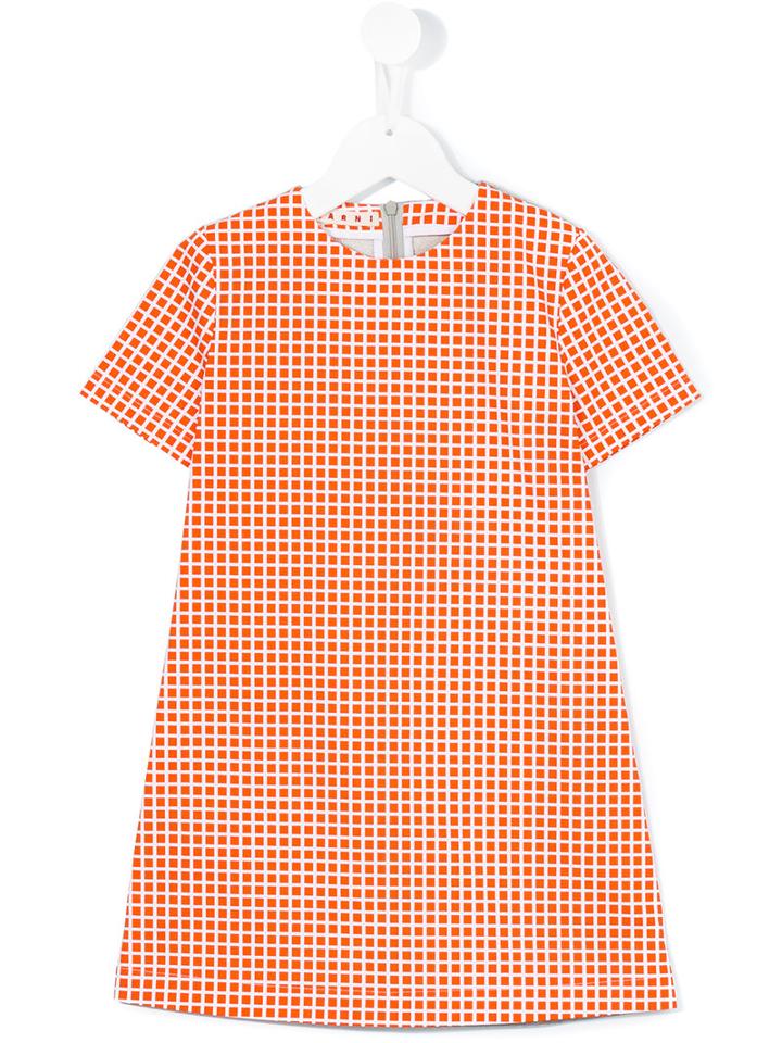 Marni Kids - Checked Dress - Kids - Cotton - 6 Yrs, Yellow/orange