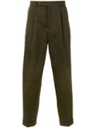 Paul Smith - Pleated Detail Tailored Trousers - Men - Cotton/linen/flax - 32, Green, Cotton/linen/flax
