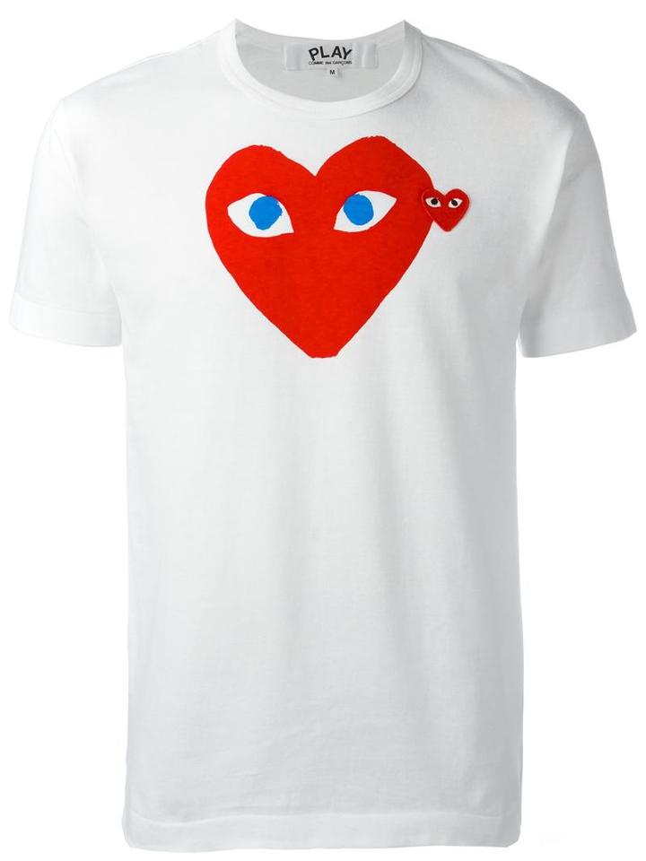 Comme Des Garçons Play - Logo Print T-shirt - Men - Cotton - S, White, Cotton