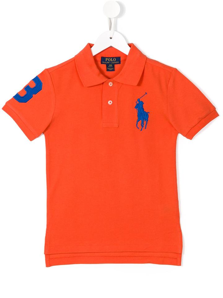 Ralph Lauren Kids Logo Embroidered Polo Shirt, Boy's, Size: 10 Yrs, Yellow/orange
