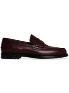 Burberry Leather Penny Loafers - Red
