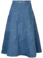 Anrealage Spiral Denim Skirt - Blue