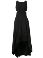 Aidan Mattox Cut Out Fitted Gown - Black