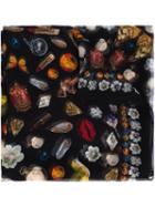 Alexander Mcqueen 'obsession' Print Scarf, Women's, Black, Silk