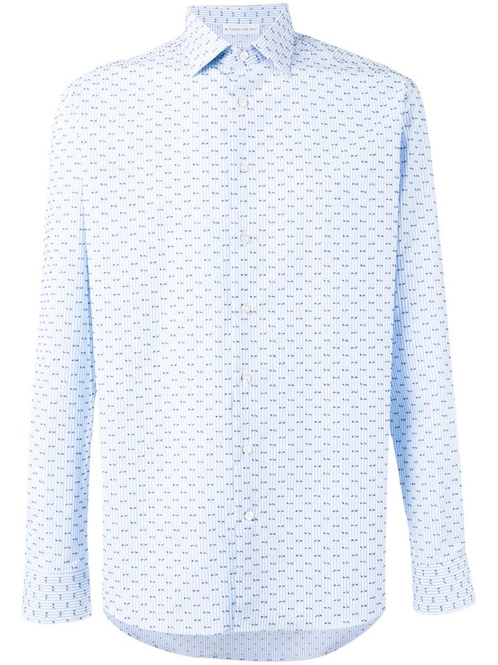 Etro - Fine Print Shirt - Men - Cotton - 39, Blue, Cotton