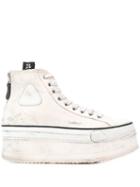 R13 Logo Platform Sneakers - White