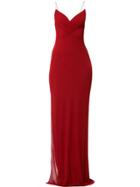 Balmain Side Slit Gown - Red