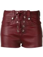 Manokhi Lace Front Shorts - Red