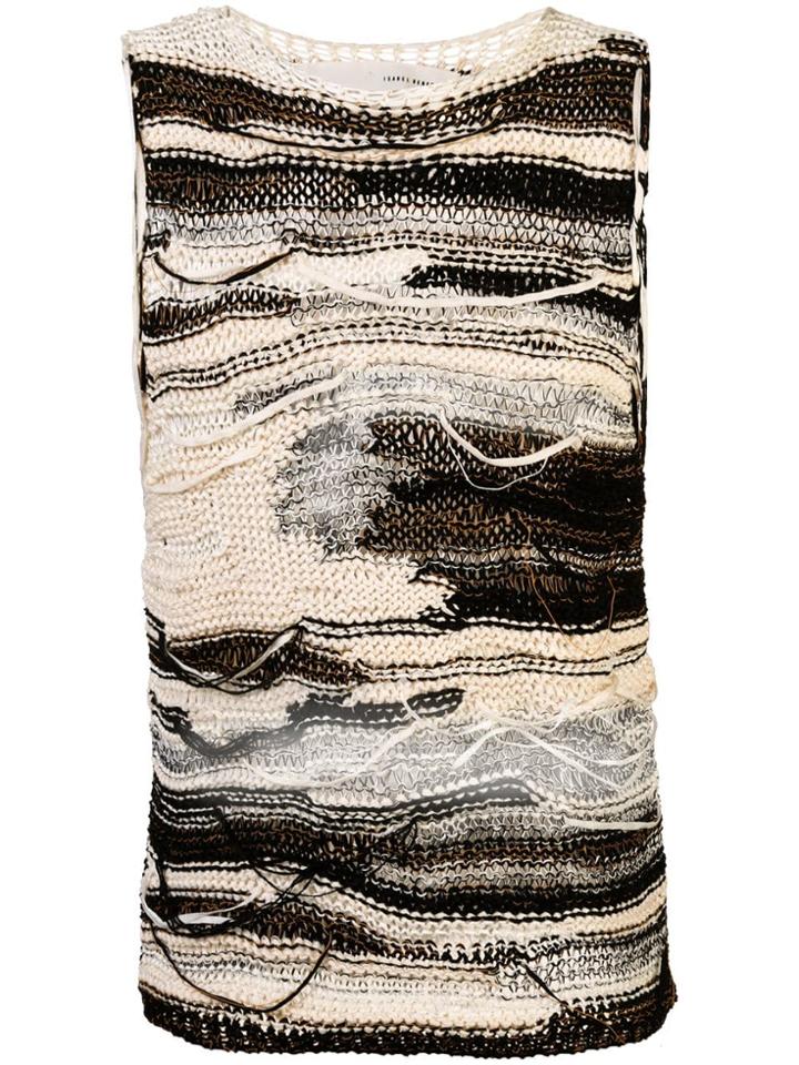 Isabel Benenato Knitted Vest - White