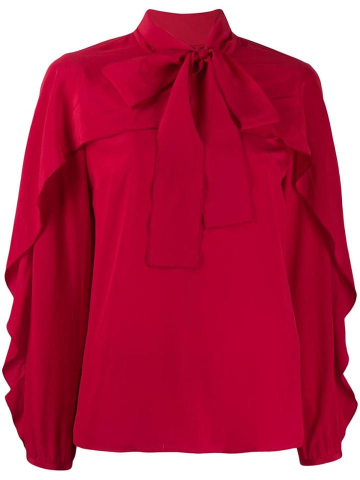 Red Valentino Frilled Bow Embellishment Blouse