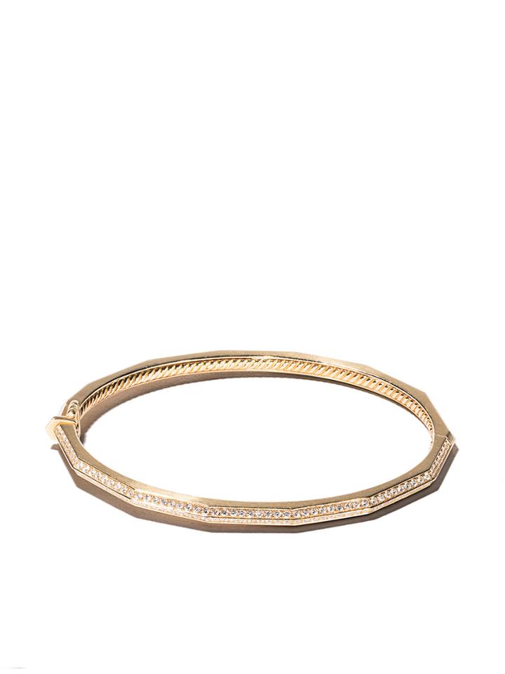 David Yurman 18kt Yellow Gold Stax Faceted Diamond Bangle - Metallic