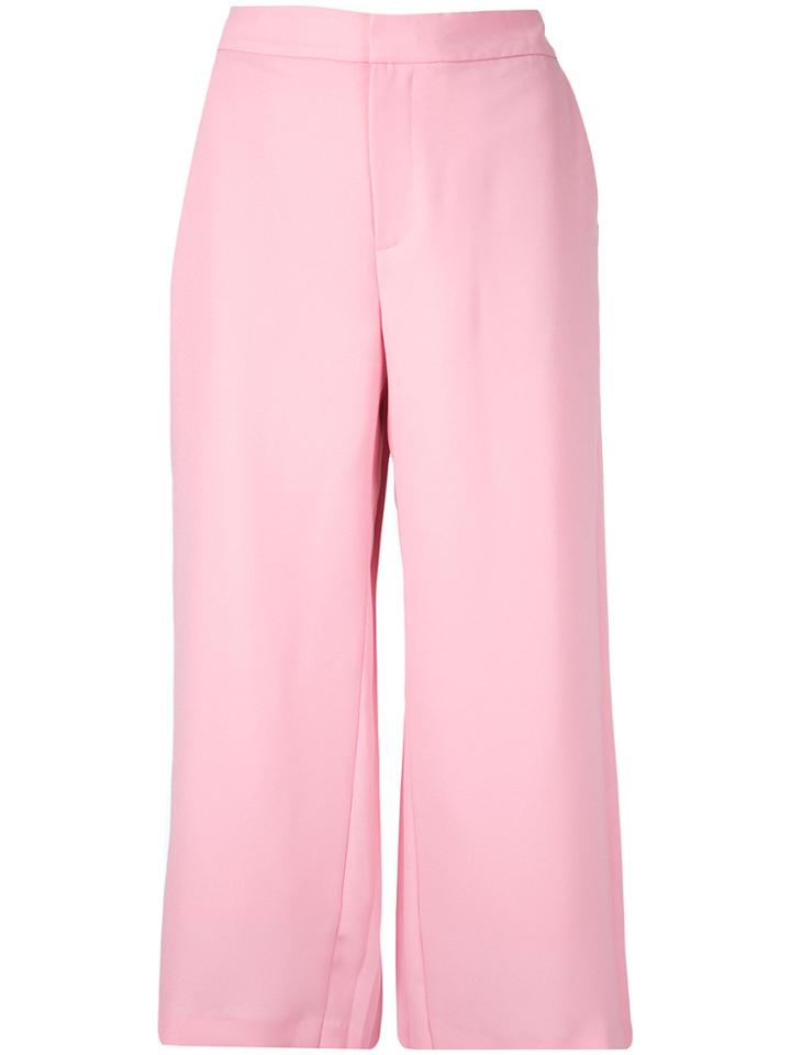 Le Ciel Bleu Georgette Back Pleats Trousers - Pink & Purple