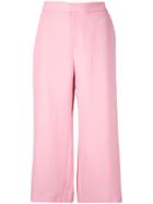 Le Ciel Bleu Georgette Back Pleats Trousers - Pink & Purple