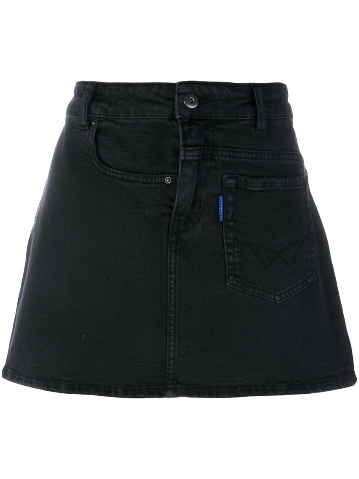 Filles A Papa Twisted Denim Skirt - Black