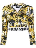 Versace Jeans Couture Baroque Print Cropped Top - Black
