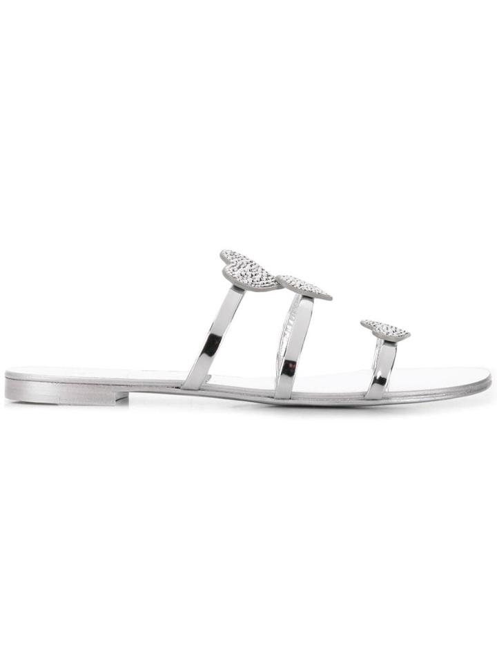 Giuseppe Zanotti Hearts Sandals - Silver