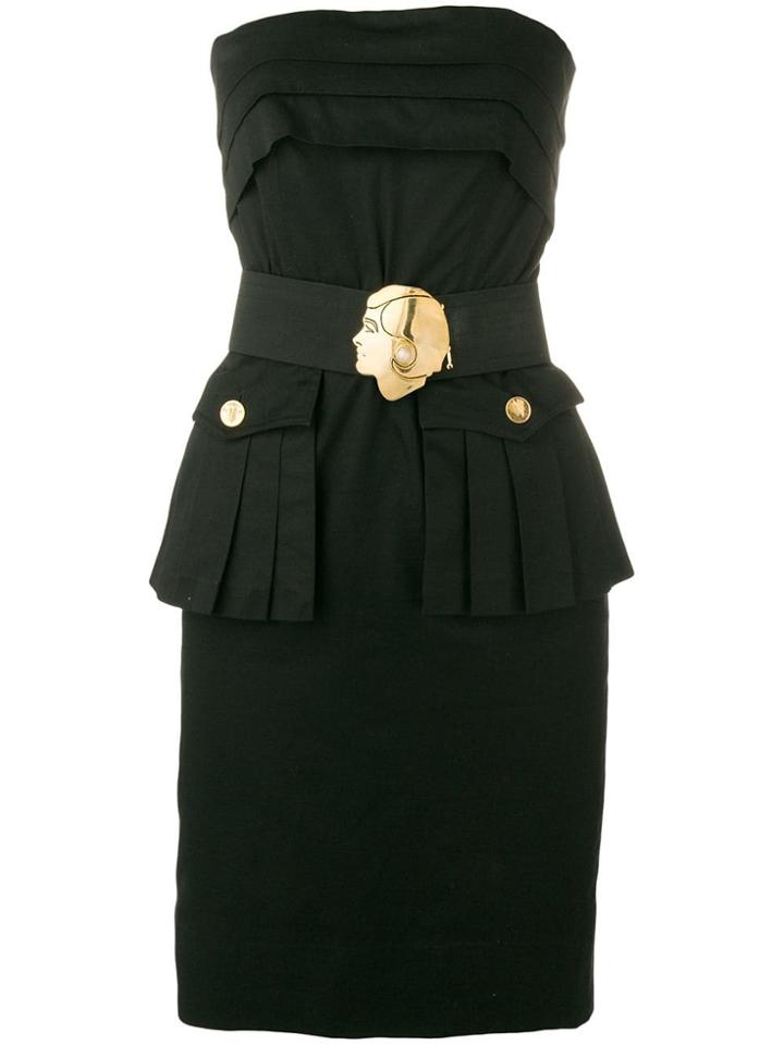 Chanel Vintage Strapless Belted Short Dress - Black