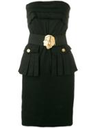 Chanel Vintage Strapless Belted Short Dress - Black