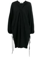 Lanvin Oversized V-neck Dress - Black