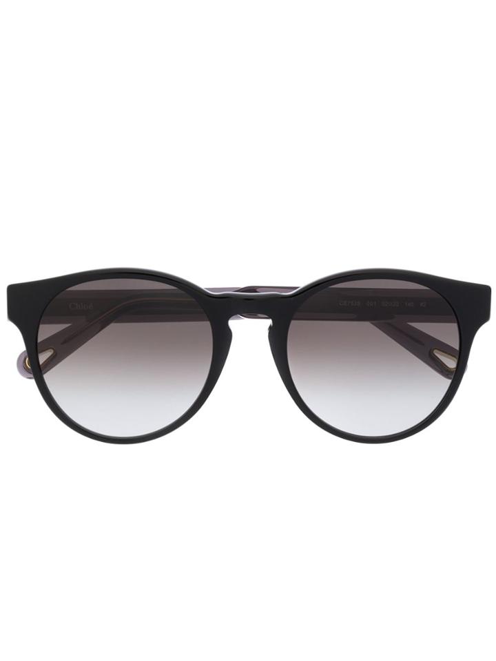 Chloé Eyewear Two-tone Round Frame Sunglasses - Black