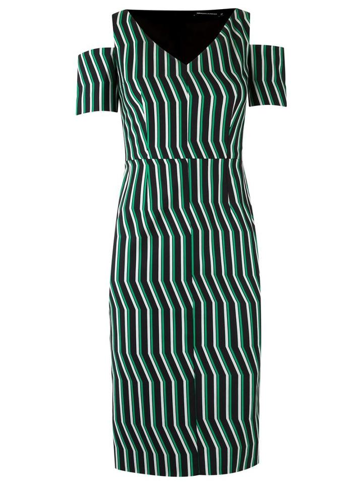 Reinaldo Lourenço Printed Dress, Women's, Size: 44, Green, Cotton/spandex/elastane