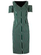 Reinaldo Lourenço Printed Dress, Women's, Size: 44, Green, Cotton/spandex/elastane