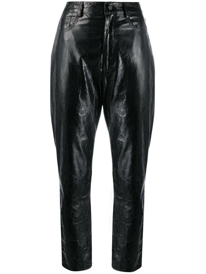 Drome Straight Leather Trousers - Black